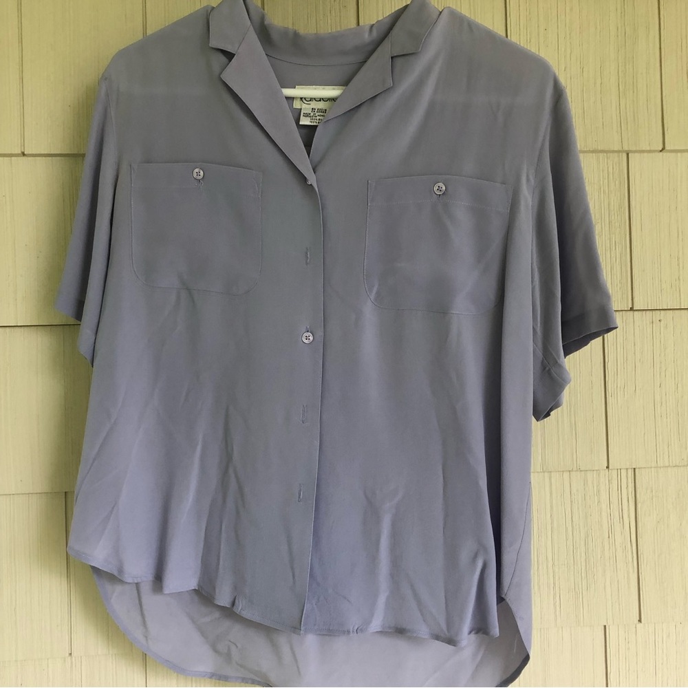 Vintage Rafaella Silk Short Sleeve Blouse - Size 6